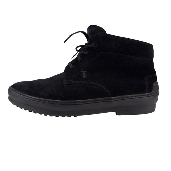 TOD'S Gommino Suede Heritage Chukka Pebbled Heel Black Ankle Boots EU 36 US 6 - Picture 4 of 10